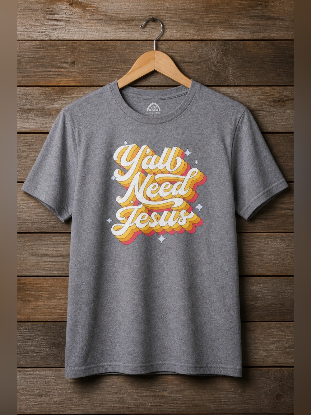 Women’s Graphic Short Sleeve Tee - Gray "Y'all Need Jesus"